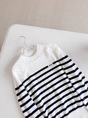Colestore Dior Marinière Sweater Ecru and Navy Blue Cashmere Diamond Knit  - 2