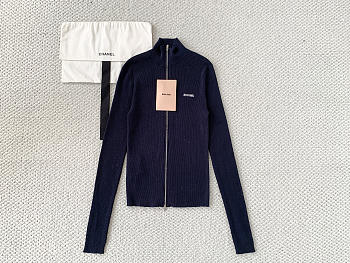 Colestore  Miu Miu Navy Cotton Cardigan 
