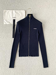 Colestore  Miu Miu Navy Cotton Cardigan  - 4