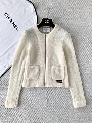 Colestore Miu Miu zip-up textured knit jacket featuring front patch pockets - 1