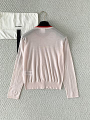 Colestore Dior Qixi Embroidered Cardigan Pink and Red Virgin Wool Jersey with White Dior Heart Locket Motif - 6