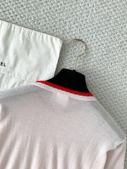 Colestore Dior Qixi Embroidered Cardigan Pink and Red Virgin Wool Jersey with White Dior Heart Locket Motif - 3