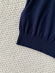 Colestore Dior Qixi Short-Sleeved Sweater Navy Blue Virgin Wool Jersey with White Dior Heart Locket Motif - 2