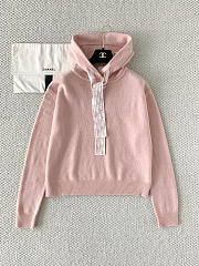 Colestore Dior Hooded Sweatshirt Pink and Black Cashmere-Silk Blend - 1