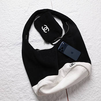 Colestore Chanel Spring Summer 2026   Beachwear Set   Cotton  Black & White 17x20cm