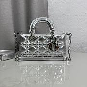 Colestore Dior Small Lady D-Joy Bag Silver-Tone Metallic Cannage Calfskin 19×10.5×5.5 - 1