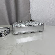 Colestore Dior Small Lady D-Joy Bag Silver-Tone Metallic Cannage Calfskin 19×10.5×5.5 - 6