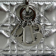Colestore Dior Small Lady D-Joy Bag Silver-Tone Metallic Cannage Calfskin 19×10.5×5.5 - 4