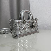 Colestore Dior Small Lady D-Joy Bag Silver-Tone Metallic Cannage Calfskin 19×10.5×5.5 - 3