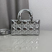 Colestore Dior Small Lady D-Joy Bag Silver-Tone Metallic Cannage Calfskin 19×10.5×5.5 - 2