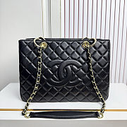 Chanel Shopping Bag Gold-tone Metal Black 34.5x24.5x14cm - 1