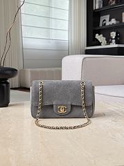Colestore Chanel Fall Winter 2026 Pre-Collection Mini Flap bag   Suede Calfskin & Gold Metal  Dark Grey 13x20x6cm - 1