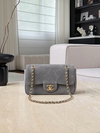 Colestore Chanel Fall Winter 2026 Pre-Collection Mini Flap bag   Suede Calfskin & Gold Metal  Dark Grey 13x20x6cm