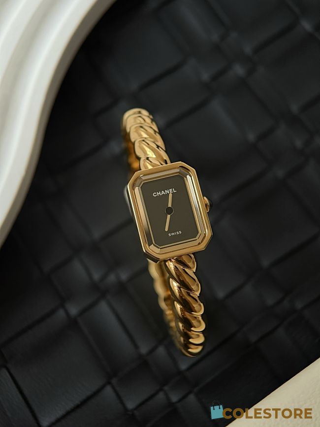 Colestore Chanel Première Galon watch Yellow gold, black-lacquered dial 19.7 x 15.2 x 7.5 mm - 1