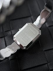Colestore Chanel Première Galon watch Silver and diamonds, black-laquered dial 19.7 x 15.2 x 7.5 mm - 5
