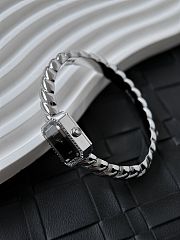 Colestore Chanel Première Galon watch Silver and diamonds, black-laquered dial 19.7 x 15.2 x 7.5 mm - 2