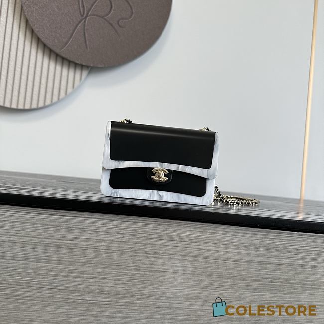 Colestore Chanel Fall Winter 2026 Pre-Collection   Flap Bag Minaudiere   Plexi & Gold-Tone Metal  Black, Gold & Pearly White  8.5 x 12 x 4.5cm - 1