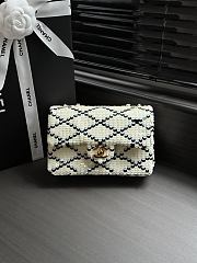 Colestore Chanel Small Flap Bag Sequins & Gold-Tone Metal, Black & White 21 x 14 x 8 cm - 1