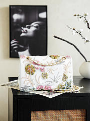 Colestore CHANEL CLASSIC 11.12 HANDBAG Embroidered Jersey, Flower Embroideries & Gold-Tone Metal 25.5 x 15.5 x 6.5 cm - 2