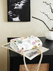 Colestore CHANEL CLASSIC 11.12 HANDBAG Embroidered Jersey, Flower Embroideries & Gold-Tone Metal 25.5 x 15.5 x 6.5 cm - 5