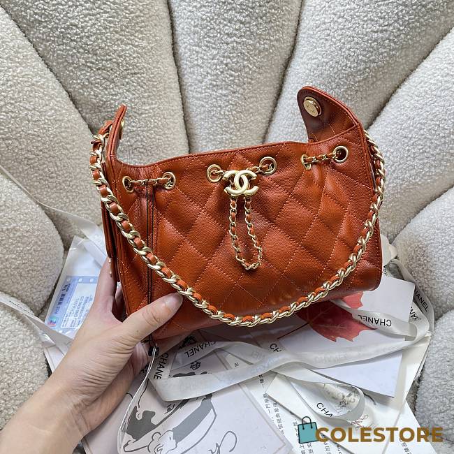 Colestore Chanel Spring Summer 2026   CHANEL 25 Mini Handbag   Grained Calfskin & Gold-Tone Metal  Dark Orange  20 x 22 x 12.5cm - 1