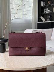 Colestore Chanel Maxi Flapbag Grained Calfskin & Gold-tone Metal Dark Burgundy 26 x 38.5 x 11cm - 3