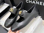 Colestore Chanel Classic Double C-Button Mary Jane Flat Shoes, Lambskin, Black & White - 5