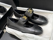 Colestore Chanel Classic Double C-Button Mary Jane Flat Shoes, Lambskin, Black & White - 6