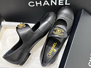 Colestore Chanel Classic Double C-Button Mary Jane Flat Shoes, Lambskin, Black & White - 2