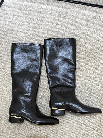 Colestore Chanel High Boots in Calfskin, Gold & Black