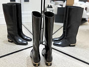 Colestore Chanel High Boots in Calfskin, Gold & Black - 6