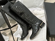 Colestore  Chanel Métiers d’art 2026   High Boots   Crocodile Embossed Patent Calfskin  Black - 5