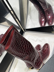 	 Colestore Chanel Métiers d’art 2026 High Boots Crocodile Embossed Patent Calfskin Burgundy - 6