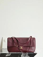 Colestore Chanel Maxi Flapbag Grained Calfskin & Gold Tone Metal Burgundy 19.5 x 32 x 10cm - 1