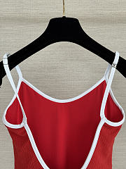 Colestore Chanel Coco Beach 2026 collection   Swimsuit   Stretch Jersey  Red & White - 5