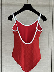 Colestore Chanel Coco Beach 2026 collection   Swimsuit   Stretch Jersey  Red & White - 4
