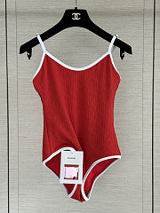 Colestore Chanel Coco Beach 2026 collection   Swimsuit   Stretch Jersey  Red & White - 3