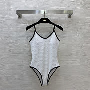 	 Colestore Chanel Coco Beach 2026 collection Swimsuit Stretch Jersey White & Black - 1