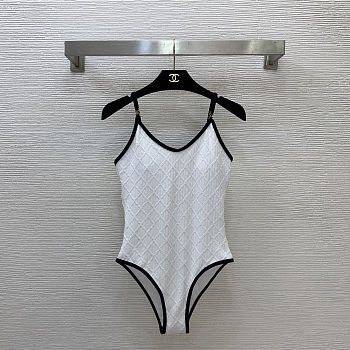 	 Colestore Chanel Coco Beach 2026 collection Swimsuit Stretch Jersey White & Black