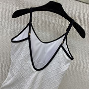 	 Colestore Chanel Coco Beach 2026 collection Swimsuit Stretch Jersey White & Black - 3