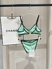 Colestore  Chanel Coco Beach 2026 collection   Bikini   Stretch Jersey  Green & Black - 6