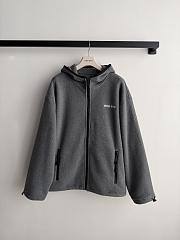 Colestore Miu Miu Fleece zippered hoodie jacket Grey - 1