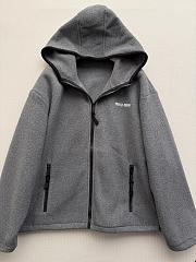 Colestore Miu Miu Fleece zippered hoodie jacket Grey - 2