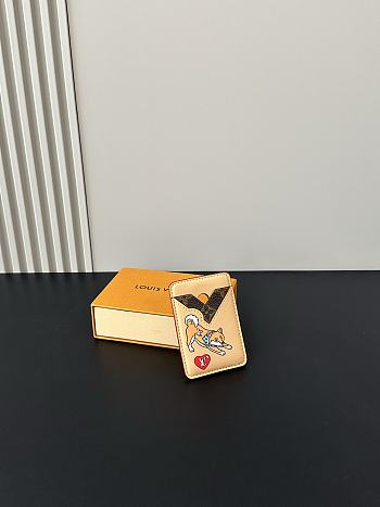 Colestore  Louis Vuitton Porte-Cartes Magnet Monogram Pets Beige 6.5 x 9.5 x 0.5 cm