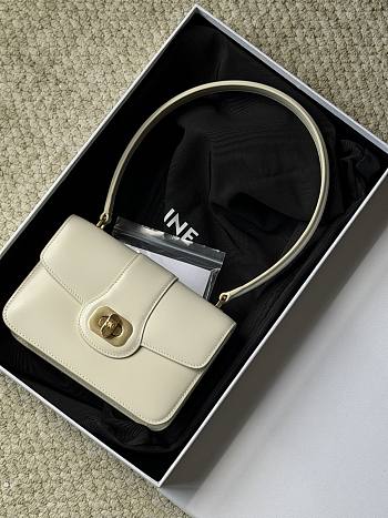 Colestore Celine Josephine Teen Leather Shoulder Bag in White 18.5 × 13 × 5 cm