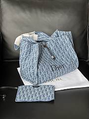 Colestore Dioriviera Medium Spongy Book Tote Blue Spongy Dior Oblique Fabric 36 x 27 x 16 cm - 5