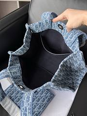 Colestore Dioriviera Medium Spongy Book Tote Blue Spongy Dior Oblique Fabric 36 x 27 x 16 cm - 4