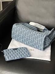 Colestore Dioriviera Medium Spongy Book Tote Blue Spongy Dior Oblique Fabric 36 x 27 x 16 cm - 2