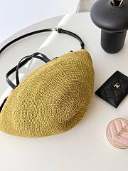 Colestore Celine Small Triomphe Beads Basket in Sisal and Calfskin màu Natural/Black 11x18.5x10cm - 4