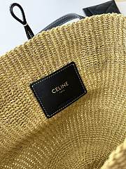 Colestore Celine Small Triomphe Beads Basket in Sisal and Calfskin màu Natural/Black 11x18.5x10cm - 5